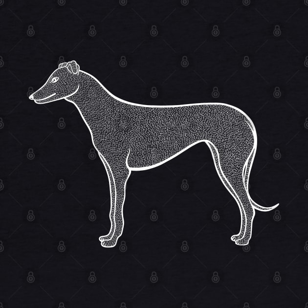 Greyhound Dog - greyhound lovers hand drawn dog design by Green Paladin